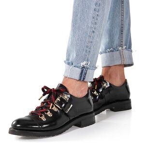 Office of Angela Scott - Mr. Logan Black Leather Women's Lug Sole Oxford